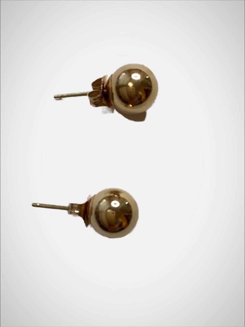 14K Gold Ball Stud Earrings 7mm Solid Yellow Gold 10K Backs